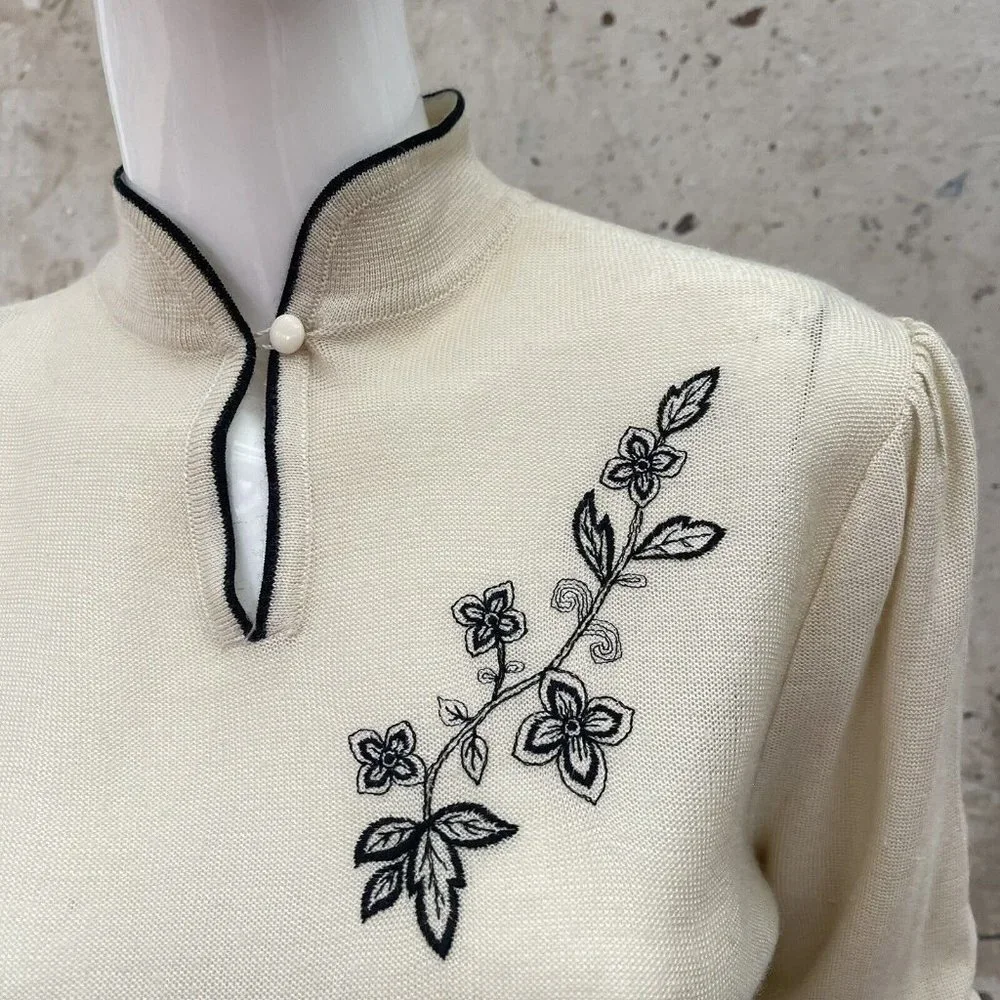 Vintage 70’s/80’s Knit Acrylic Sweater By Albee, M/L - Picture 2 of 5